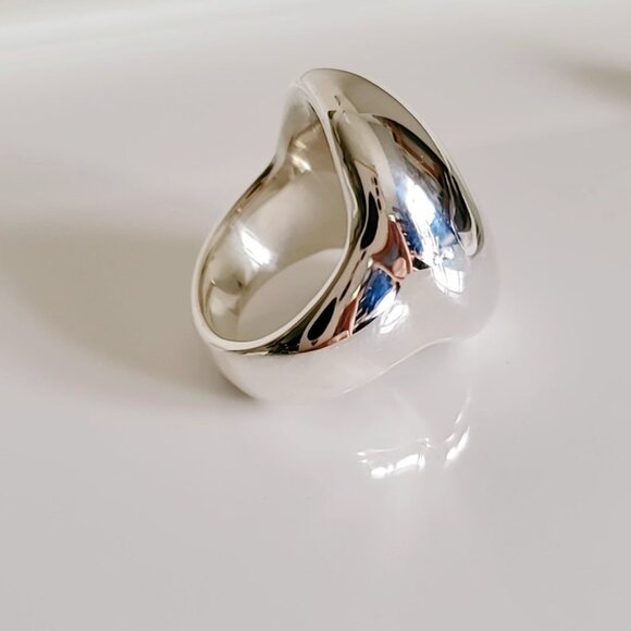 Large Bold Sterling Silver Dome Ring, Chunky Electroform Dome Ring, Sexy Ring - Picture 8 of 9